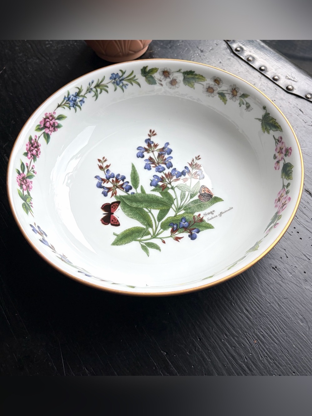 Vintage Royal Worcester “Worcester Herbs” sage salad serving bowl